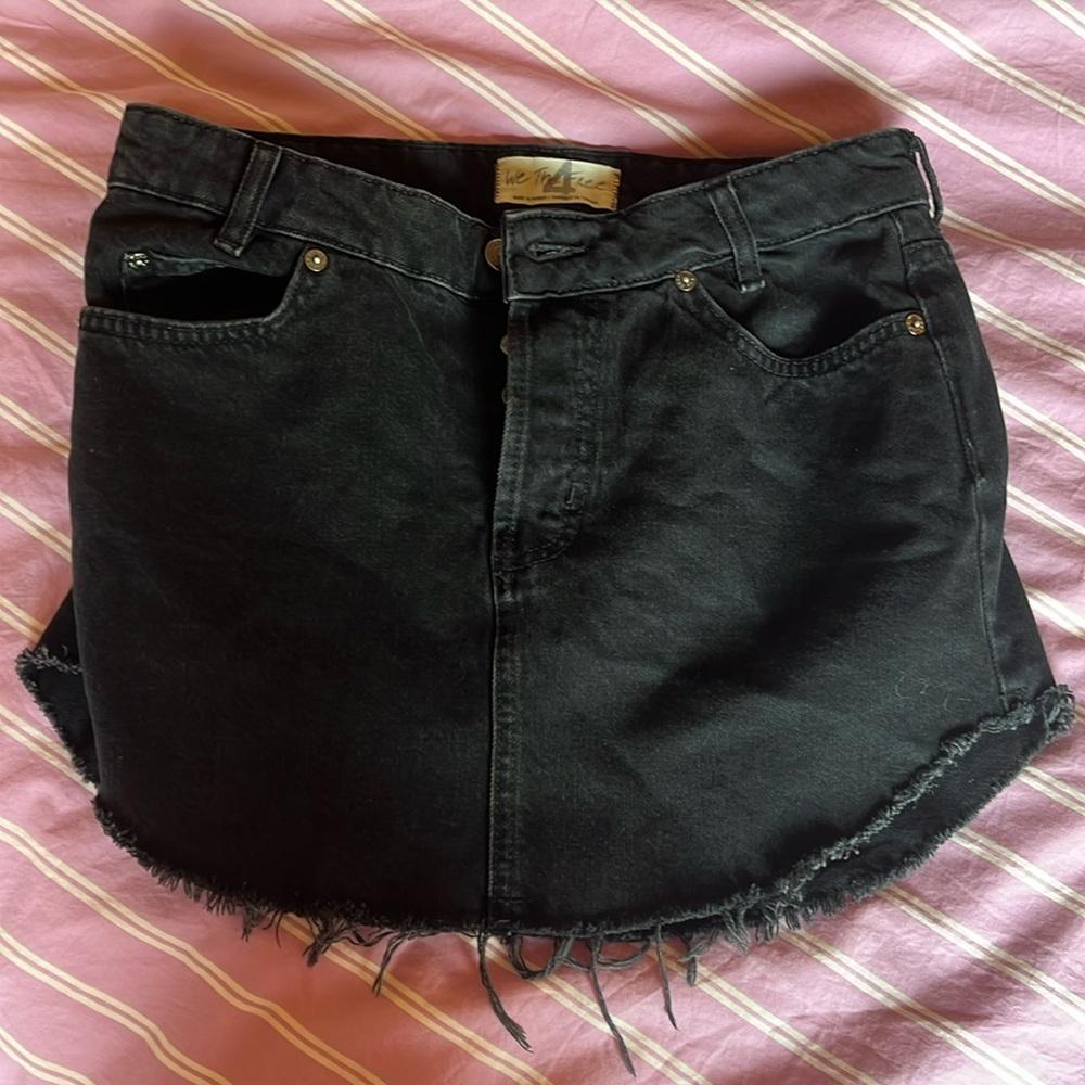 Free people denim mini skirt